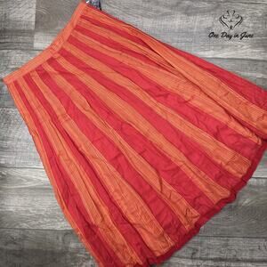 Rafaella Pin Tucked Striped Skirt Size 10